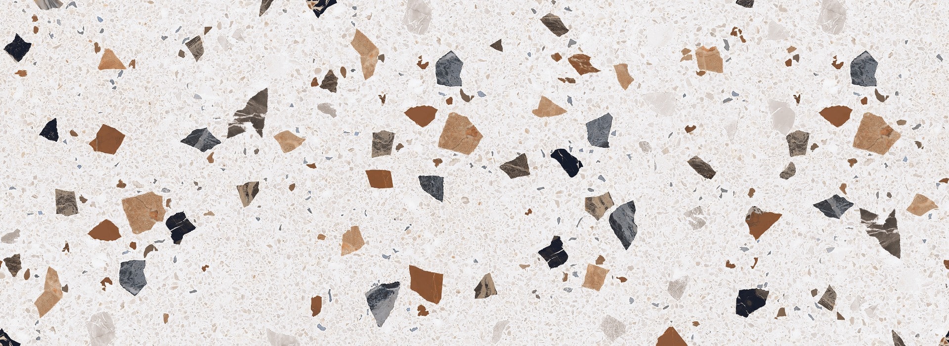Terrazzo marble flooring seamless texture. Natural stones, granite, marble, quartz, limestone, concrete. Beige background with colored chips.